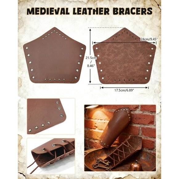 Medieval Renaissance Costume Accessories Cloak Belt Pouch Bracers Unisex main image 5